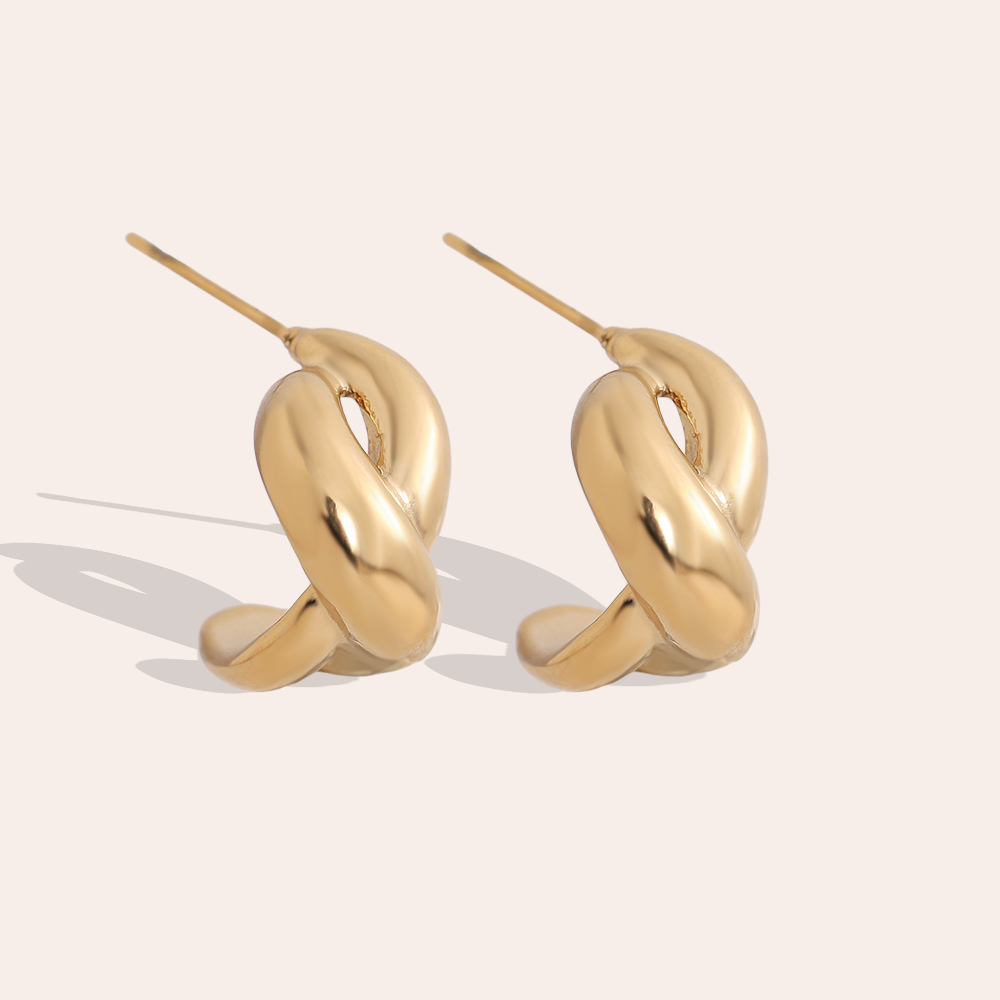 Stainless steel earrings 23mm knot