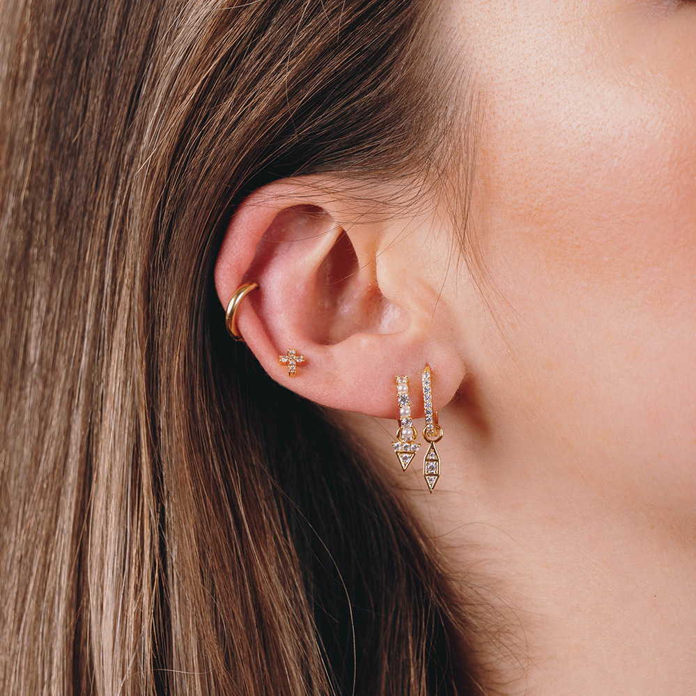 Mona Hoop gold-plated earring