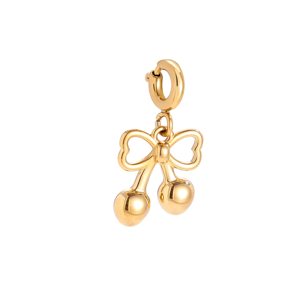 Stainless steel pendant 12mm Spring Clasp Cute Cherry
