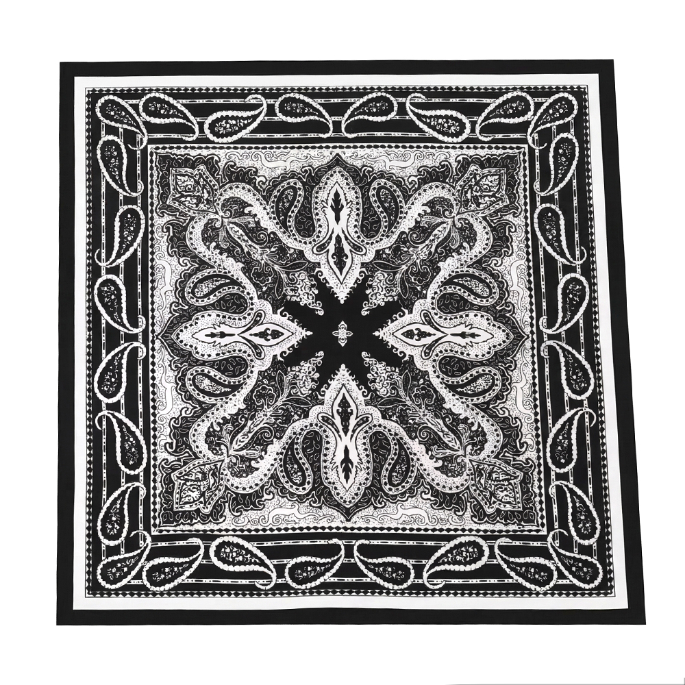 70*70cm Black-grey paisley pattern scarf