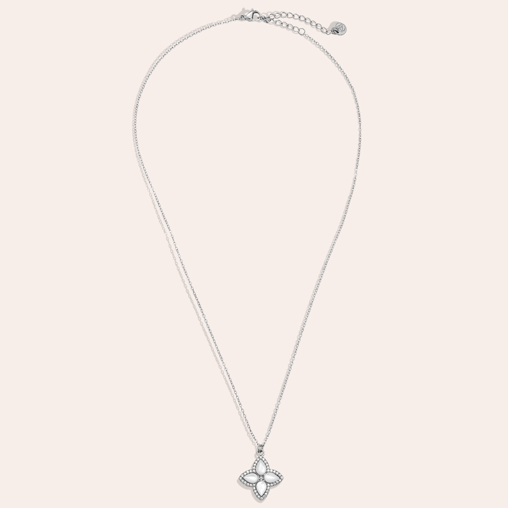 Stainless steel necklace 40cm Nice Diamond Luckly Flower