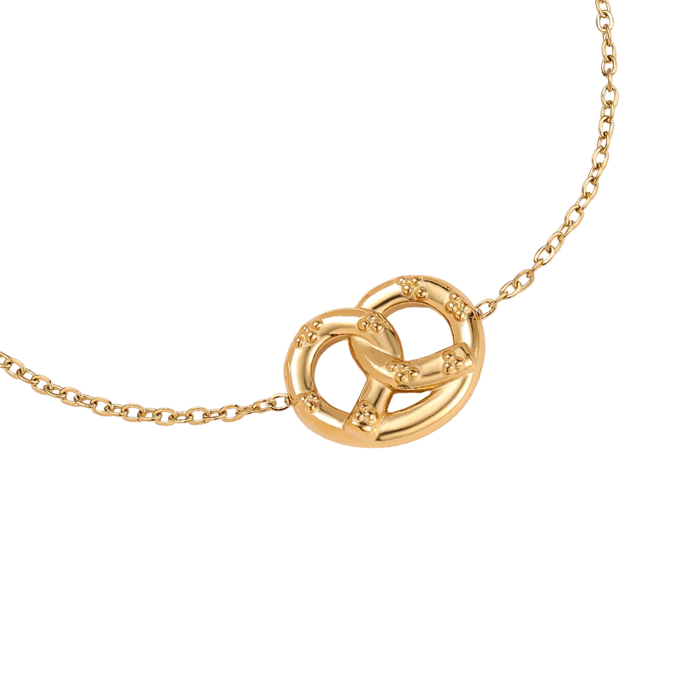 16cm stainless steel bracelet, ‘Pretzel’ design