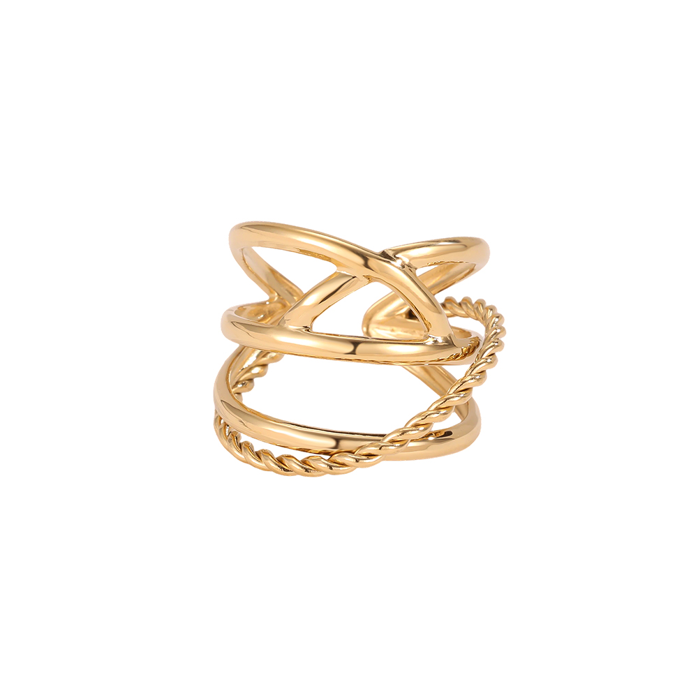 Stainless Steel Ring, Adjustable, Multi-row Chains