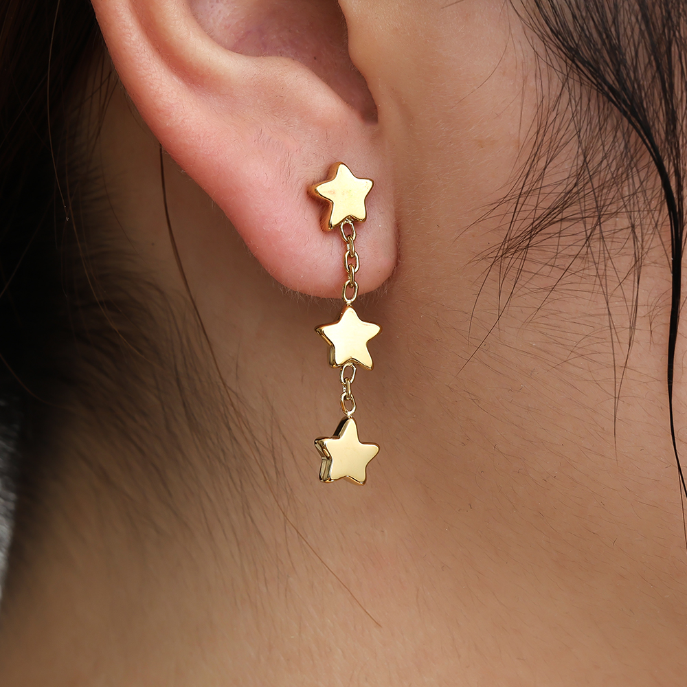 Chain Stars stainless steel earrings     