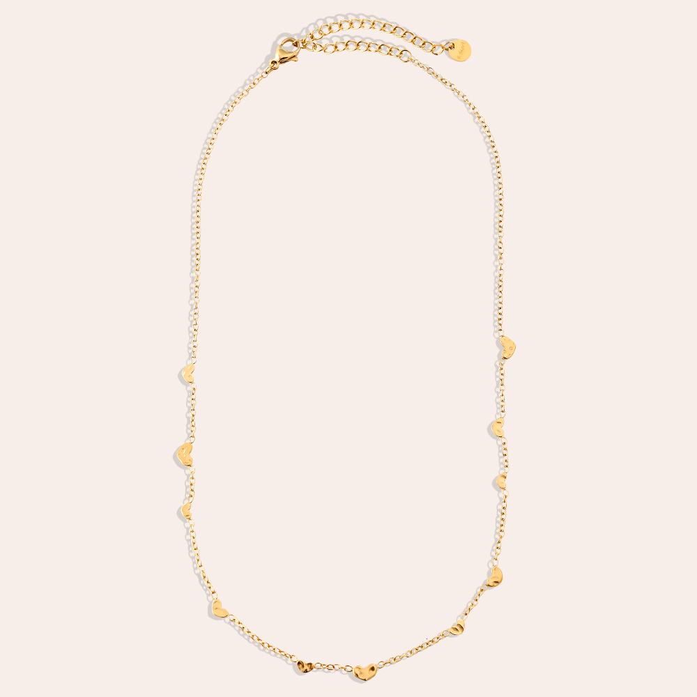 Stainless steel necklace 39cm Mini Hearts Chain