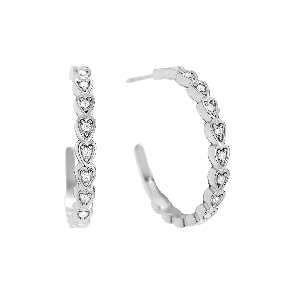 Stainless steel earrings 2.2cm Mini Hearts Hoop
