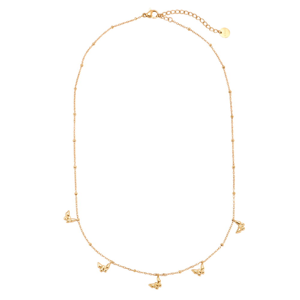 Stainless steel necklace 42cm butterfly