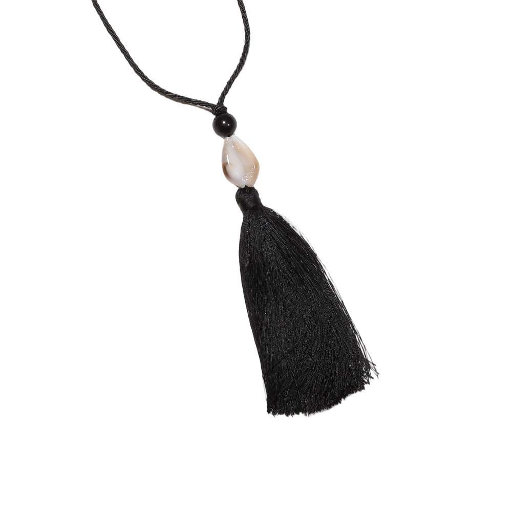 90cm acrylic shell tassel polyester cord necklace