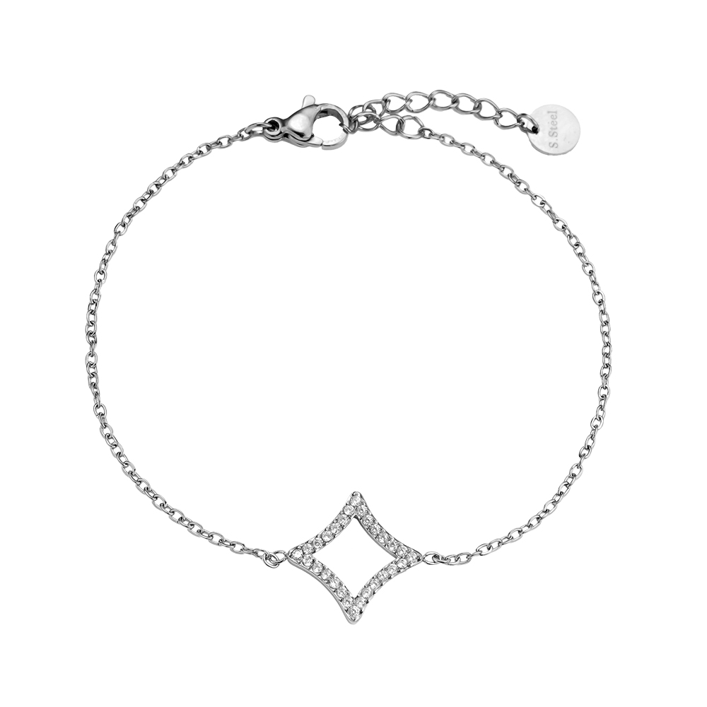 Stainless steel bracelet 17cm Diamond Rhombus
