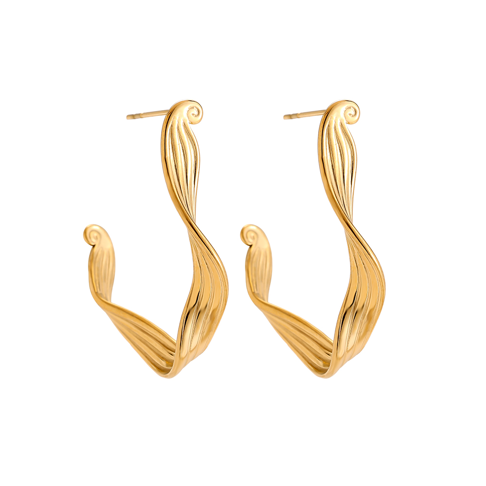 Stainless steel earrings 3.3cm Irregularhoop