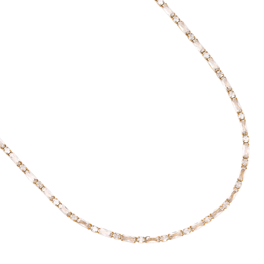 Stainless steel necklace 40cm Diamond Cube And Dot Chain