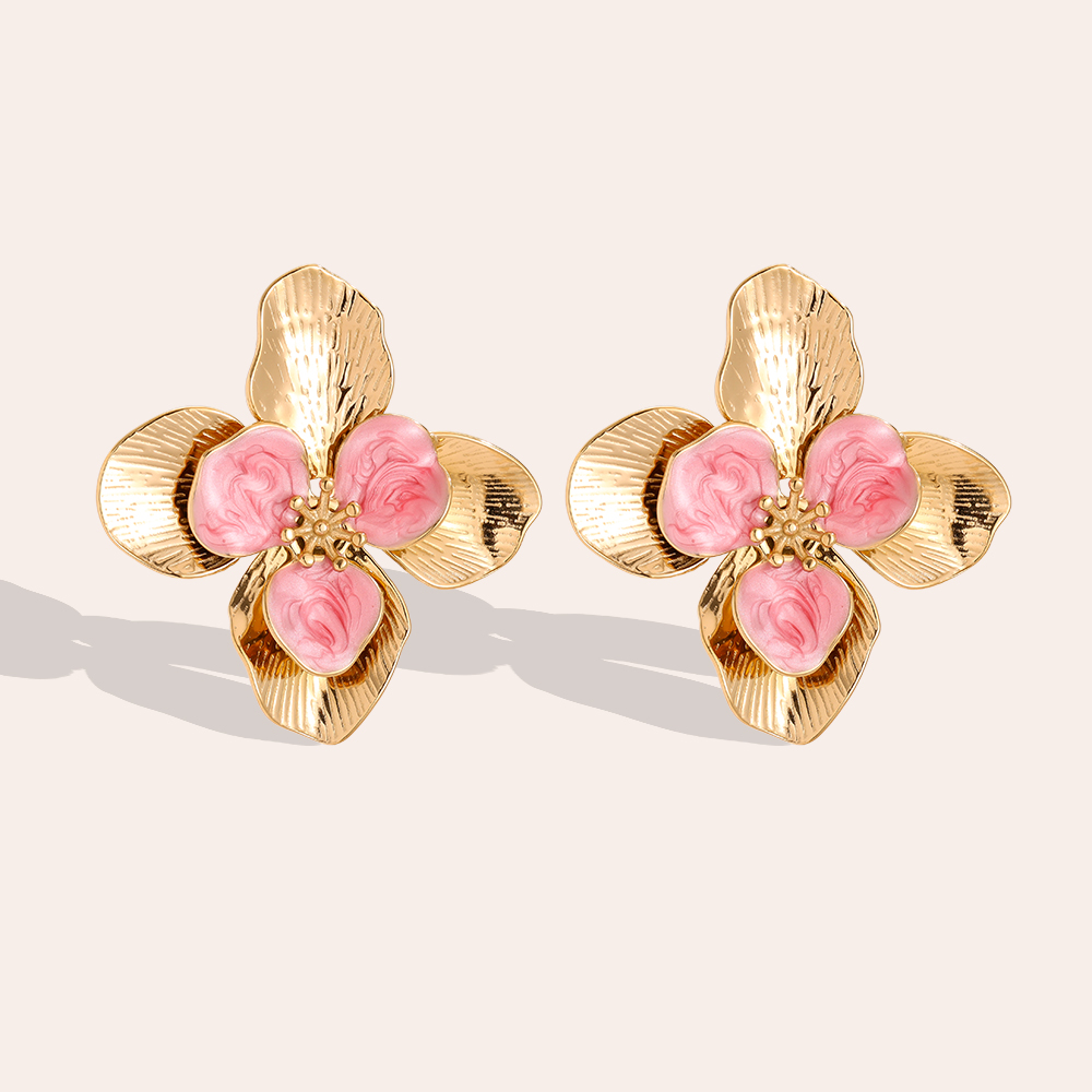 Stainless steel earrings 42*45mm Beautiful large flower
