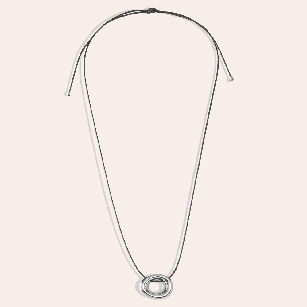 Stainless steel necklace 90cm hollow circle