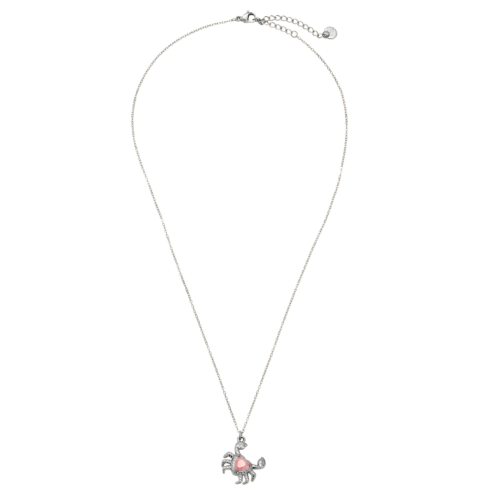 Stainless steel necklace 43cm Crab And Diamond