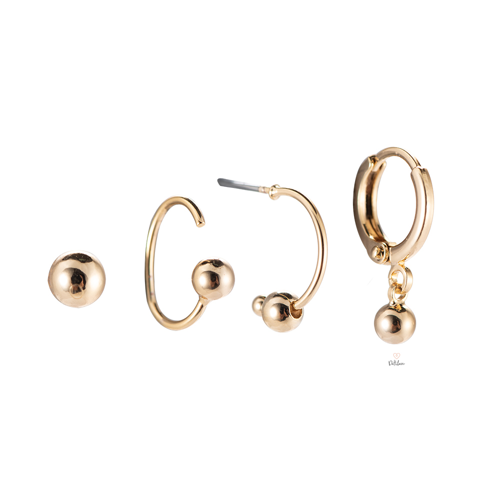 Gold-plated Earring Set No.4