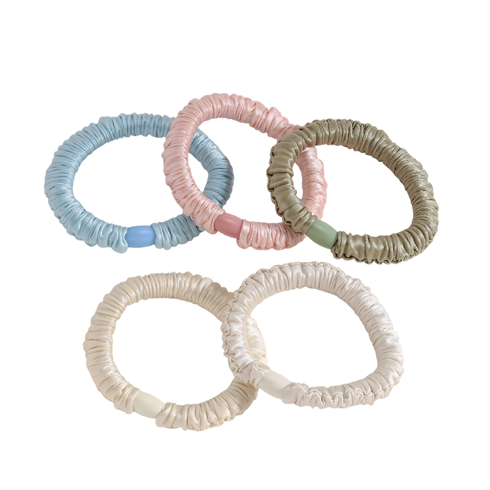 5 pcs. Pastel Satin Scrunchie Set 