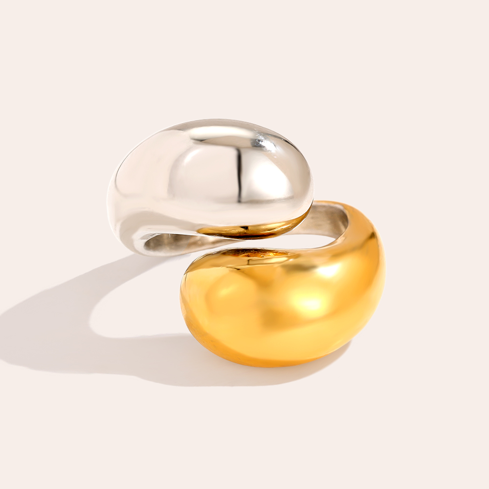 Stainless steel ring Two Drops