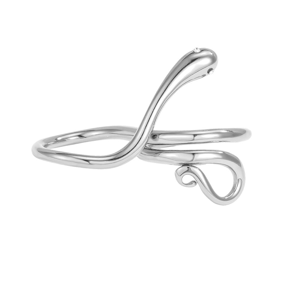 Adjustable stainless steel ring, snake design