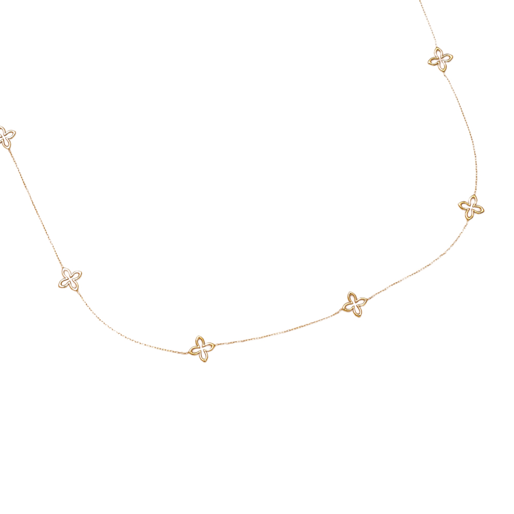 Stainless steel necklace 90cm Classic Lucky Flower