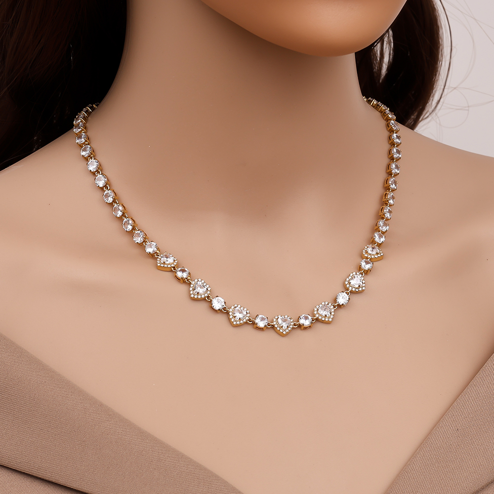 Stainless steel necklace 38cm Perfect Sparkling Diamond