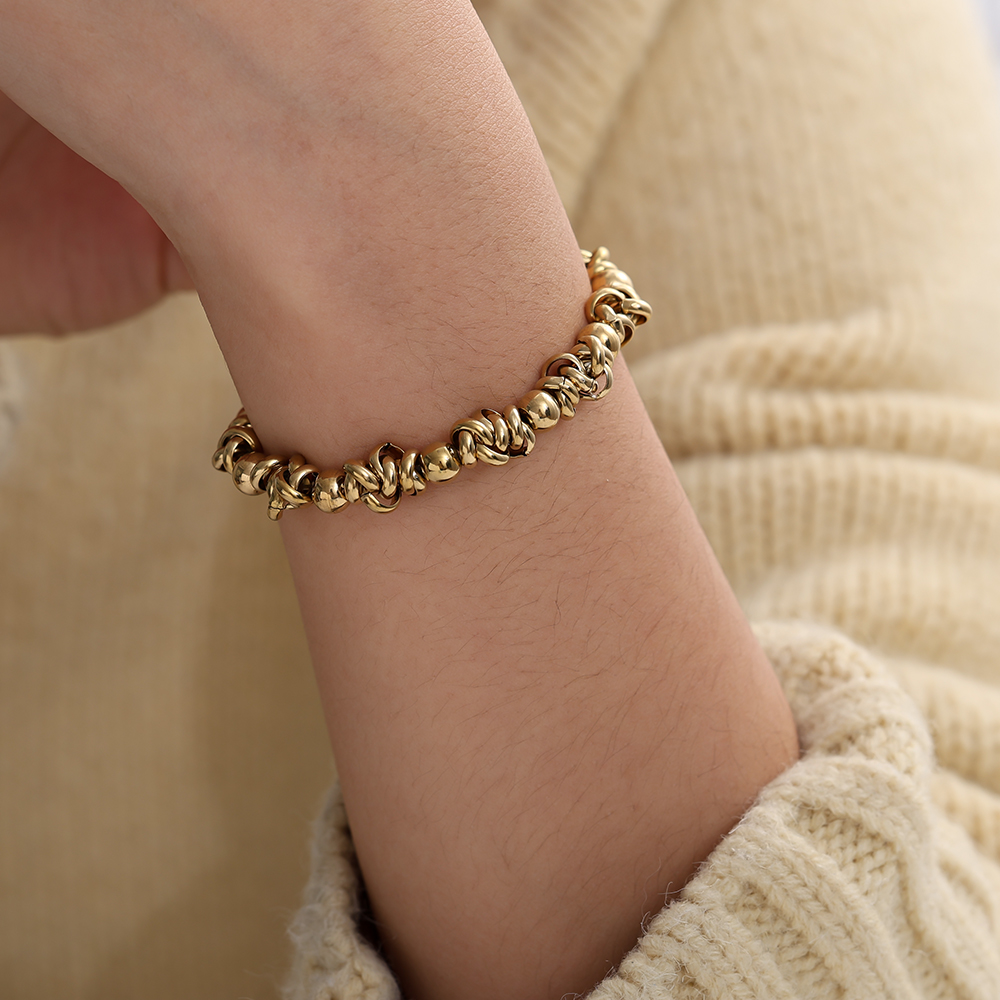Stainless steel bracelet Elastic Rings And Beads