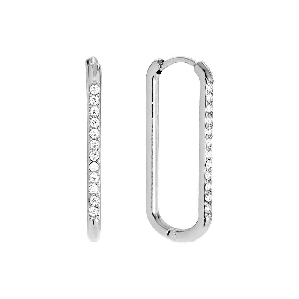 Stainless steel earrings 2.5cm Simple Diamond Hoop