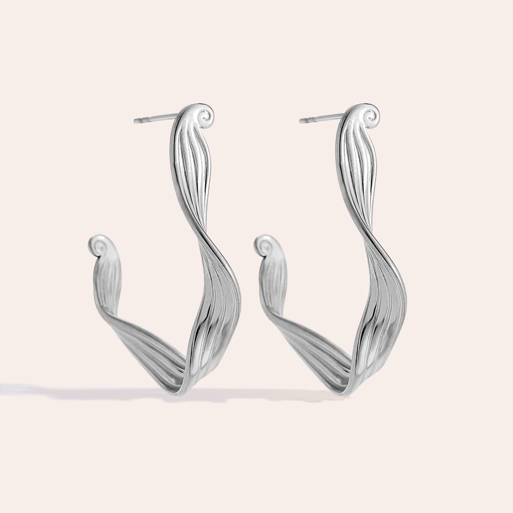 Stainless steel earrings 3.3cm Irregularhoop