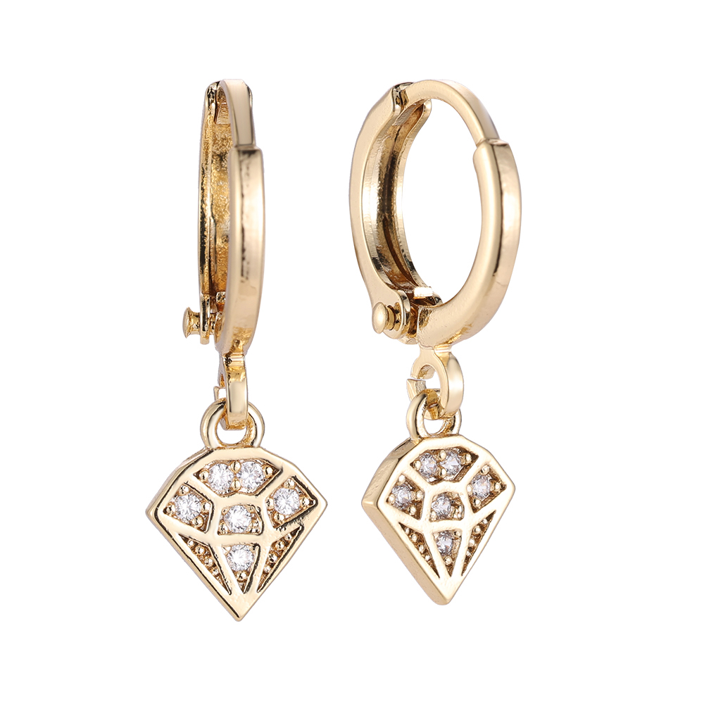 Gold-plated Diamond Wireframe Sparkle earrings