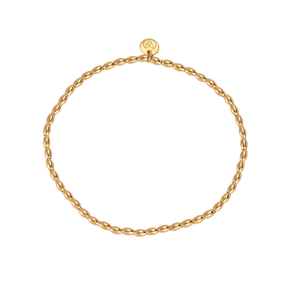 Stainless steel bracelet, elastic, rice grain design