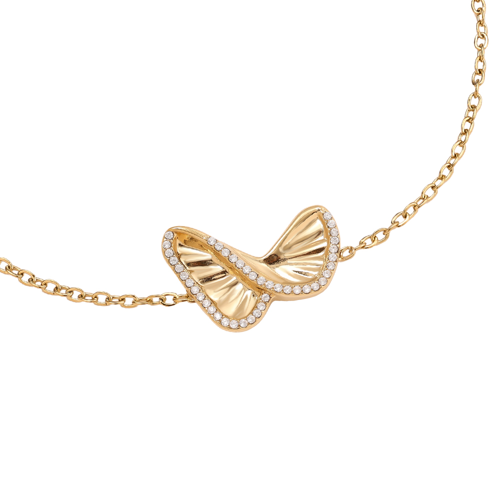 Stainless steel bracelet 16cm Like Diamond Butterfly