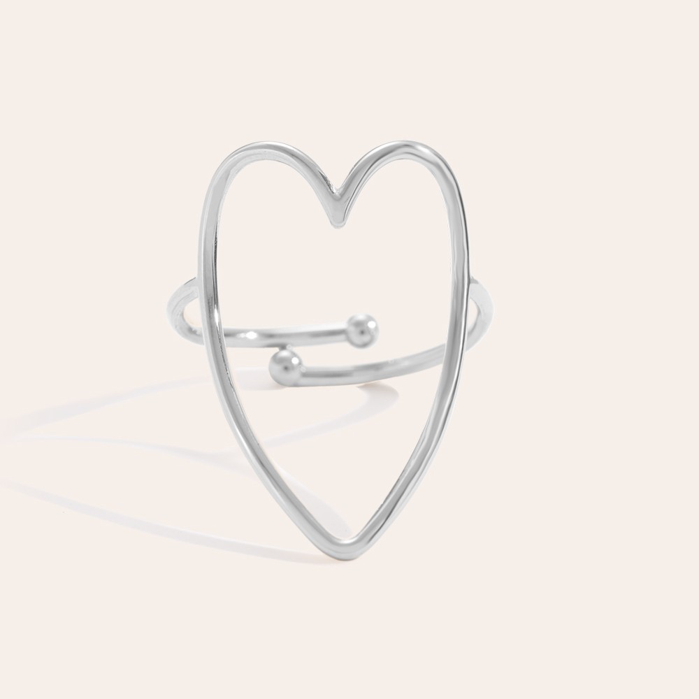 Easy Doodle Heart stainless steel ring    