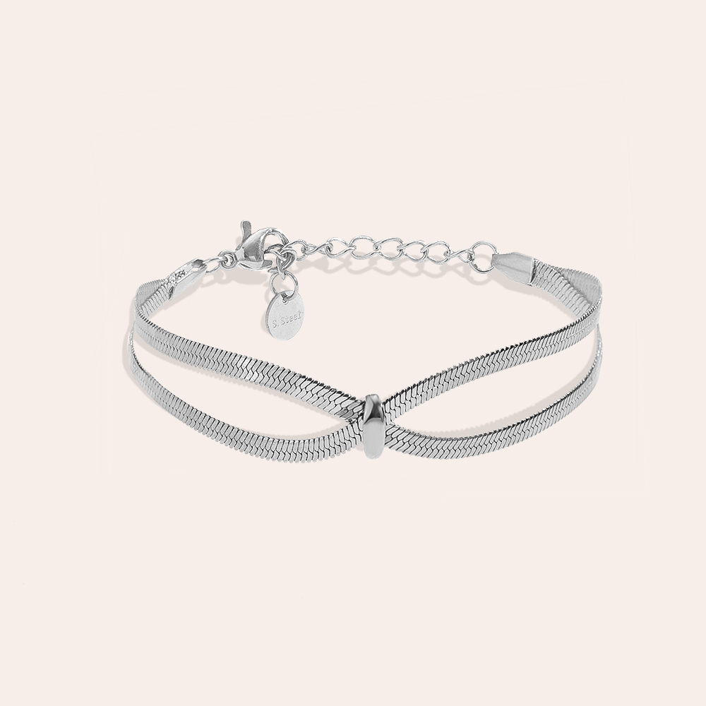 17cm Double Layer Snake Chain Stainless Steel Bracelet      