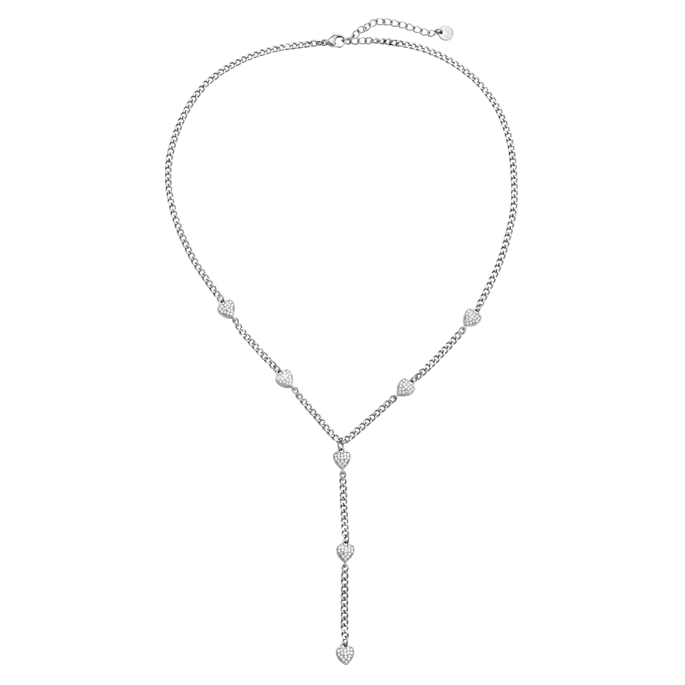 Stainless steel necklace 43cm heart links