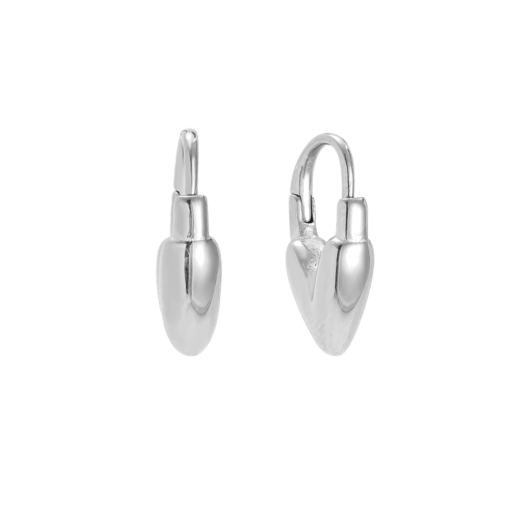 19mm Stainless Steel Earrings with a Heart