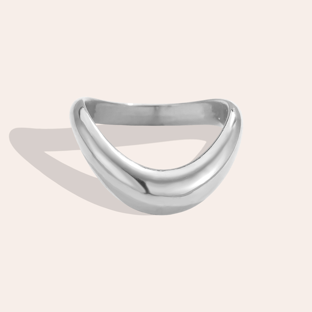 Stainless Steel Ring – Irregular Curve