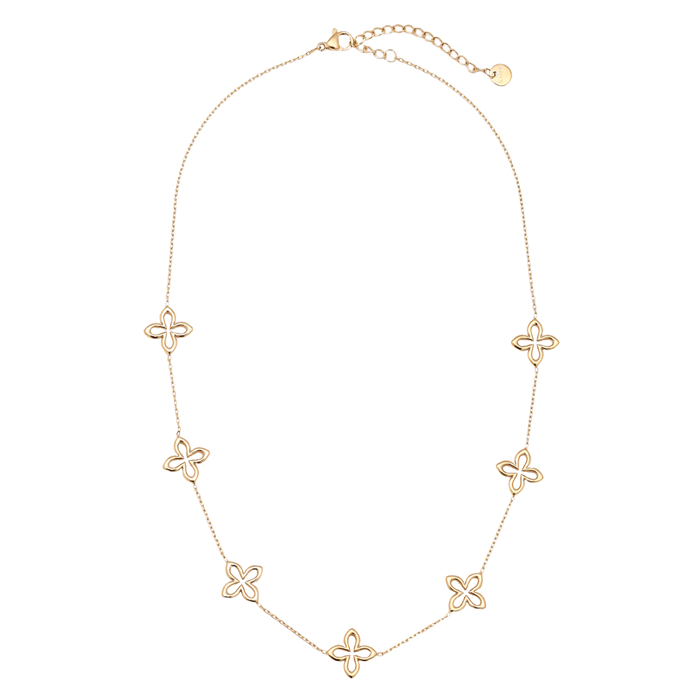 Stainless steel necklace 40cm Classic Lucky Flower