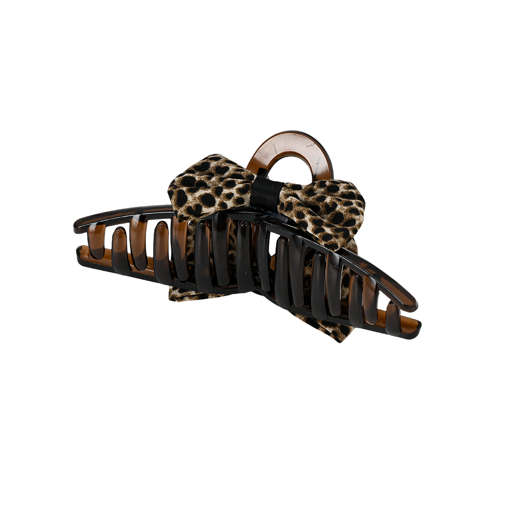 13cm leopard-print bow hair clip  