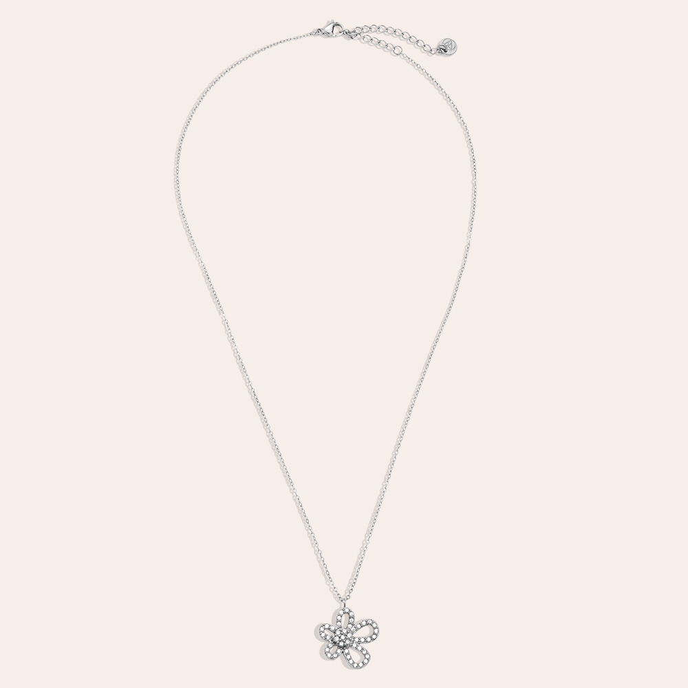 Stainless steel necklace 40cm Cool Diamond Flower
