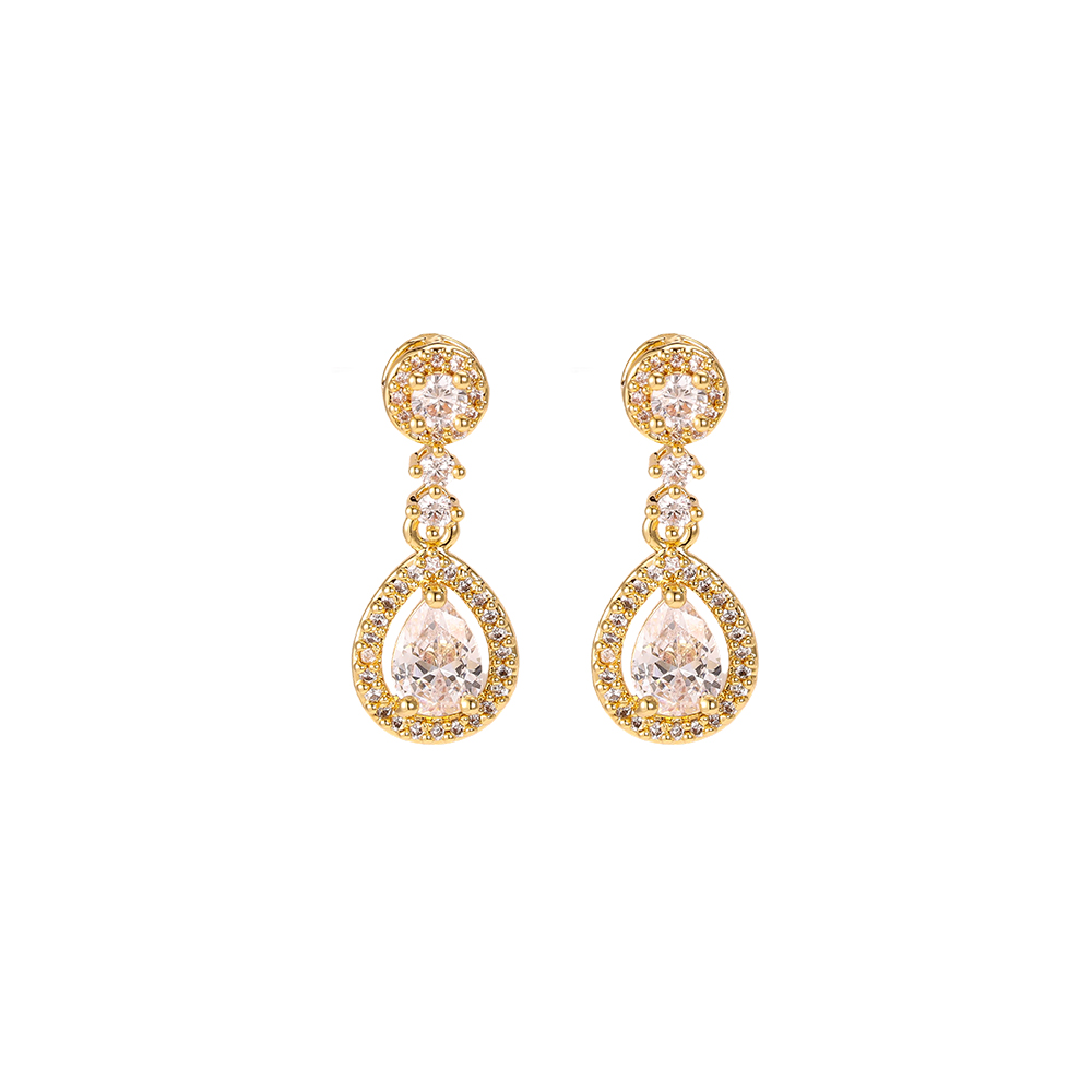24mm gold-plated earrings with sparkling cubic zirconia 