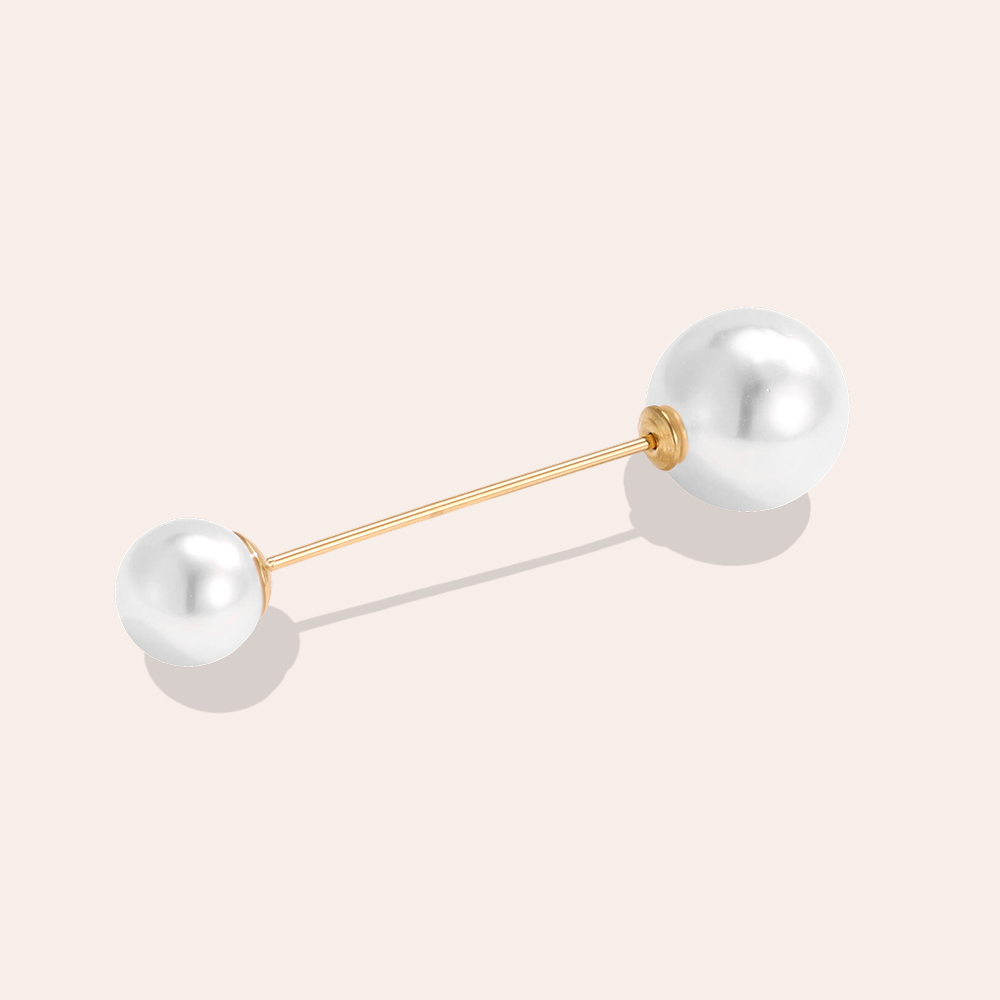 5.5 cm stainless steel pearl brooch  