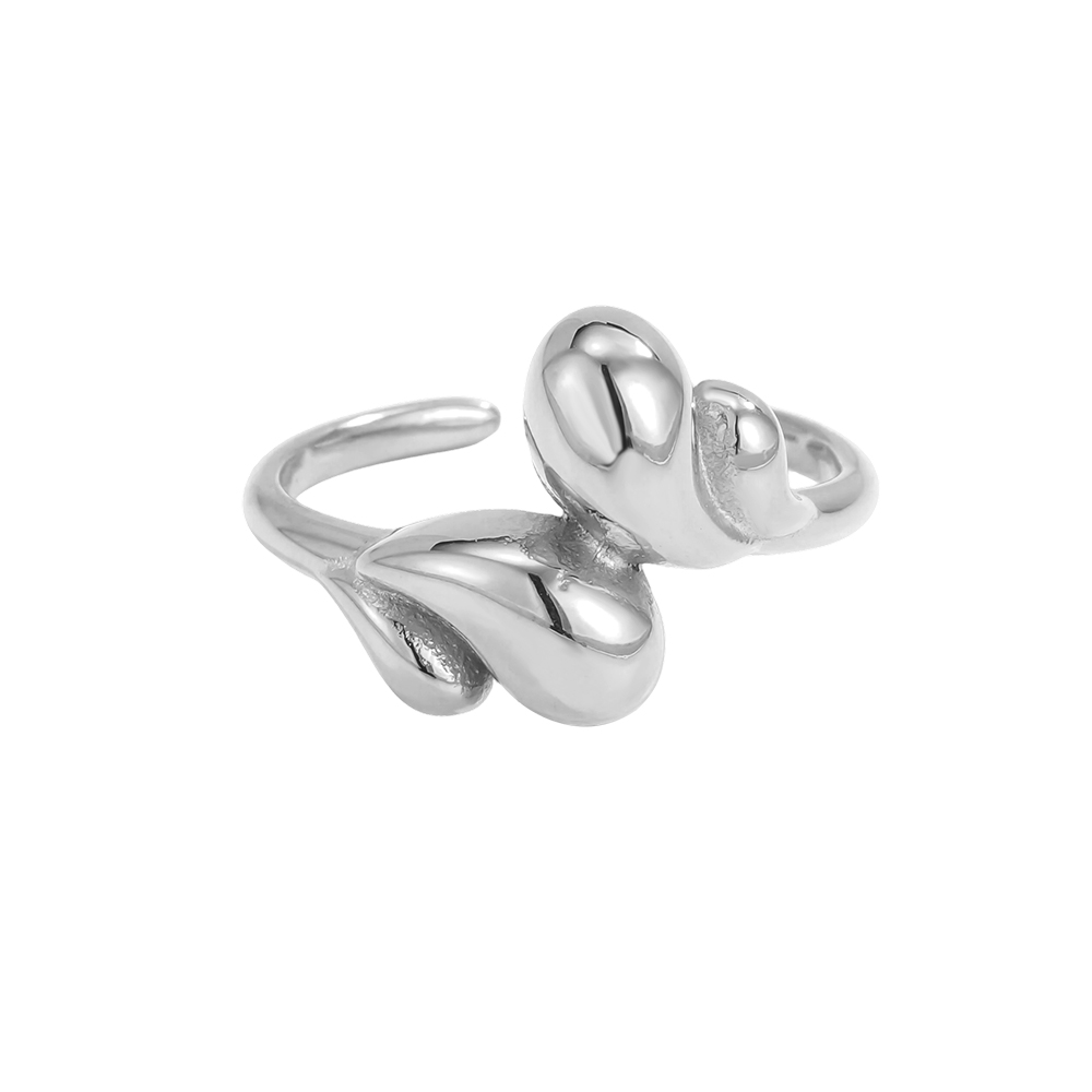 Stainless steel ring, adjustable, teardrop design, multi-purpose