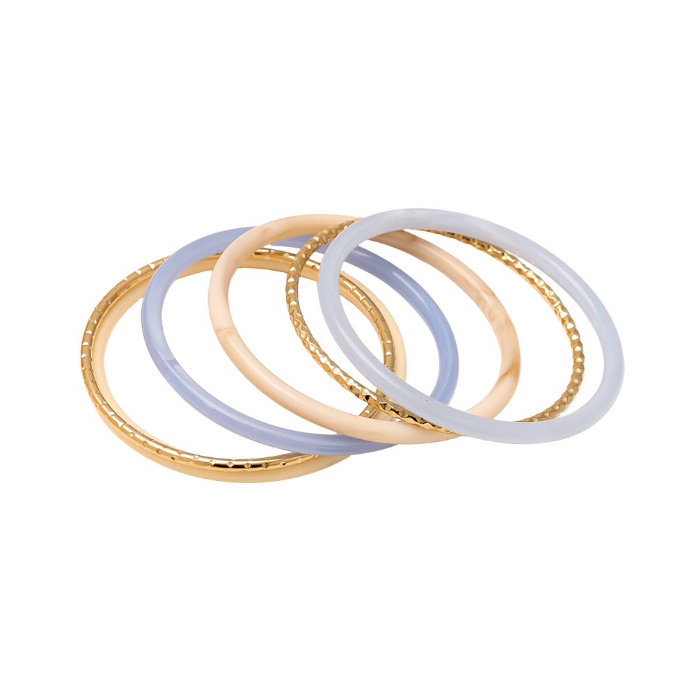 Stainless steel bangle set 6.5cm Width 6er Resin 