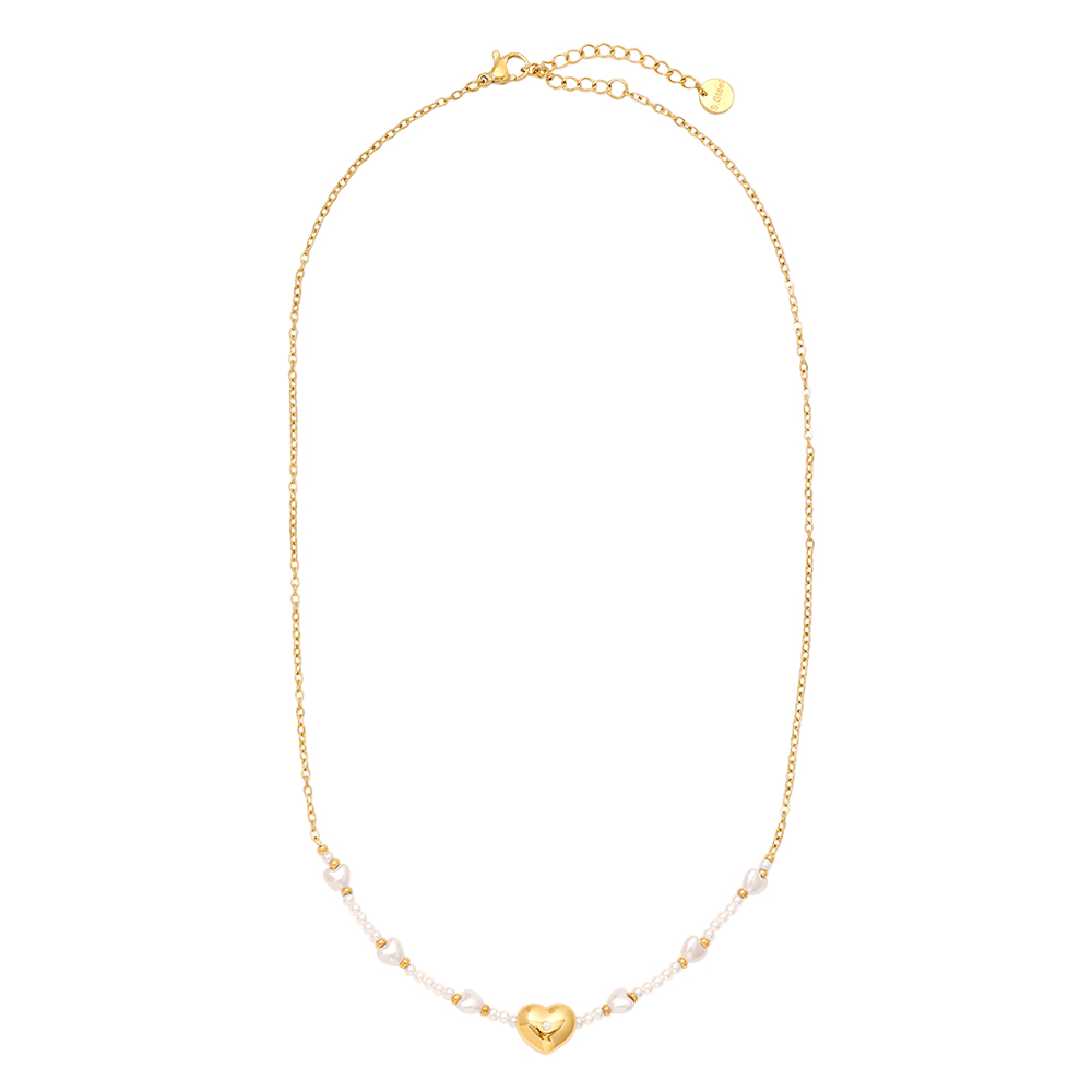 Stainless steel necklace 40cm Pearly And Hearts