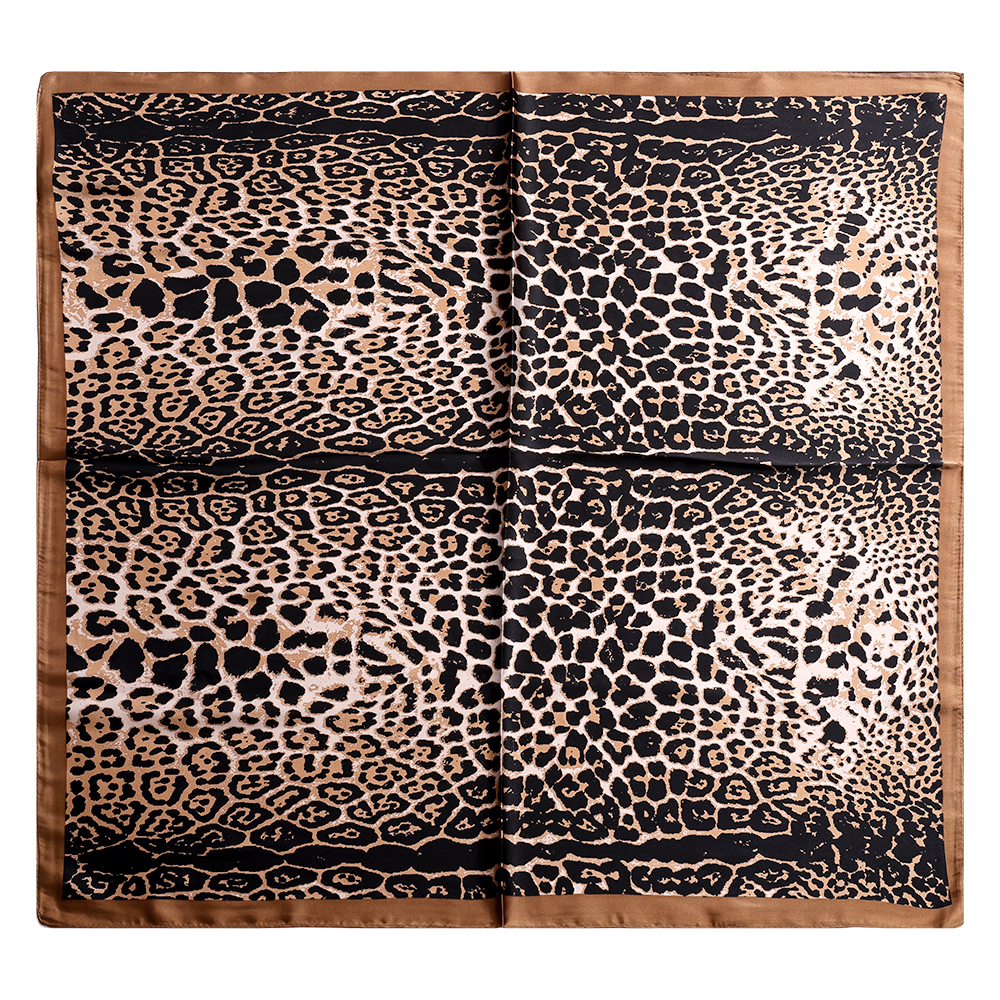 68*68cm Brown Leopard Print Scarf