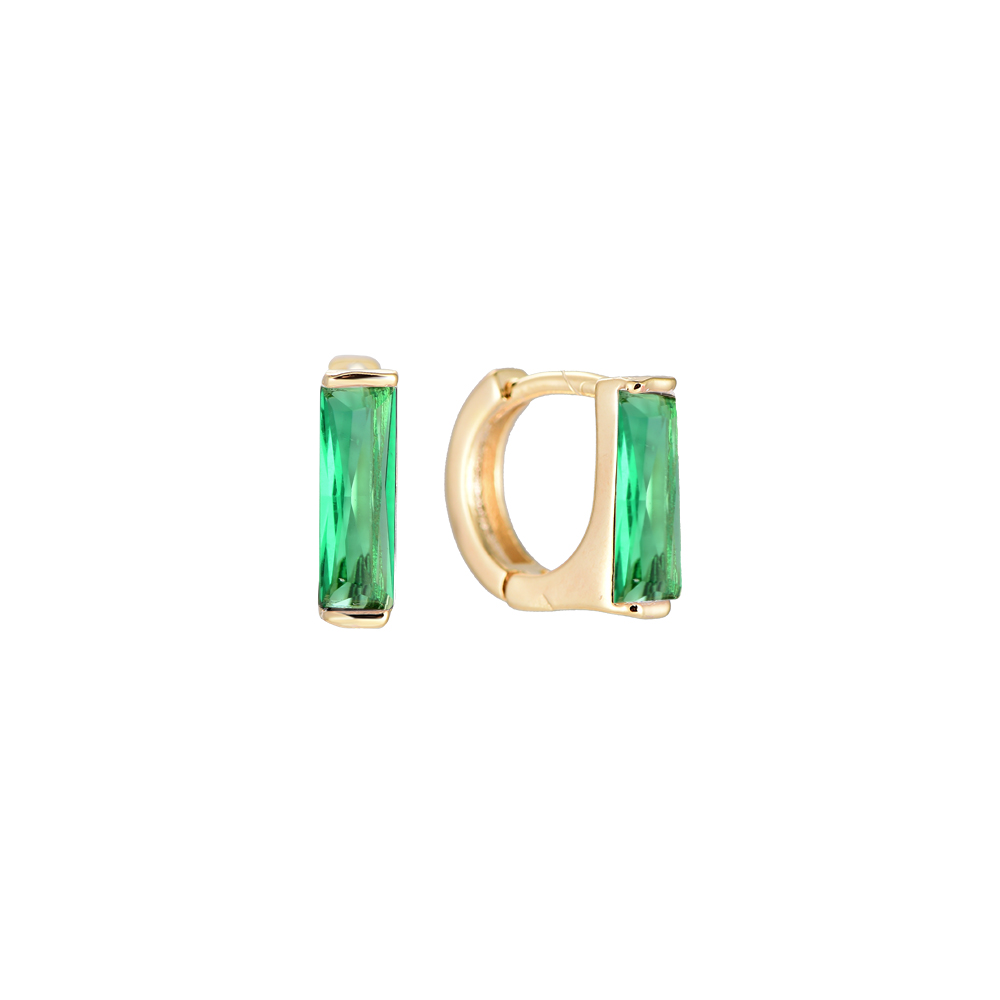 Gold-plated Extreme Long Cube earrings