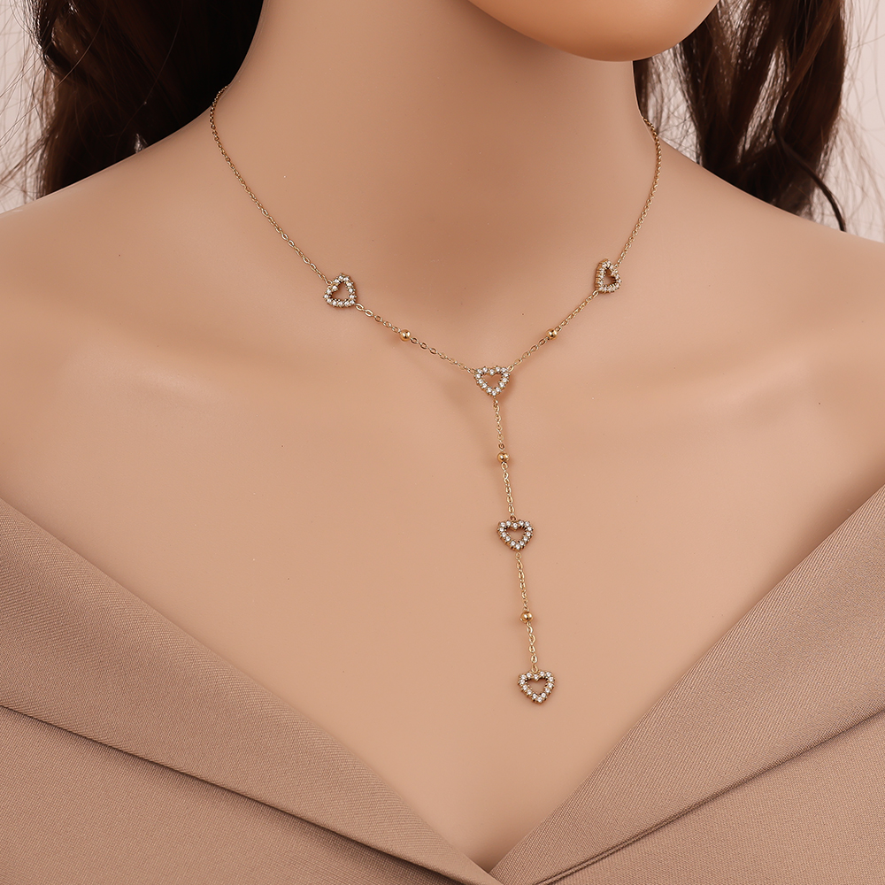 Stainless steel necklace 39cm Nice Diamond Heart