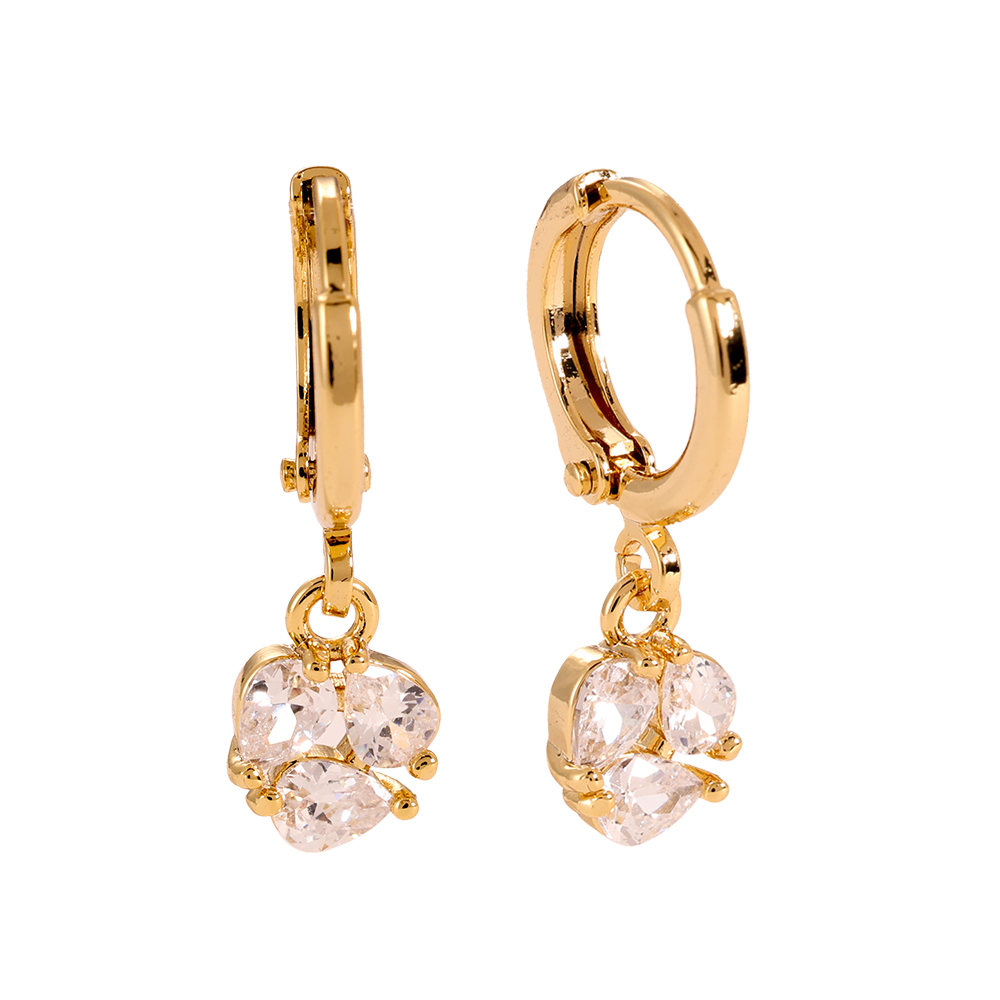 Three Mini Drops gold-plated earrings   