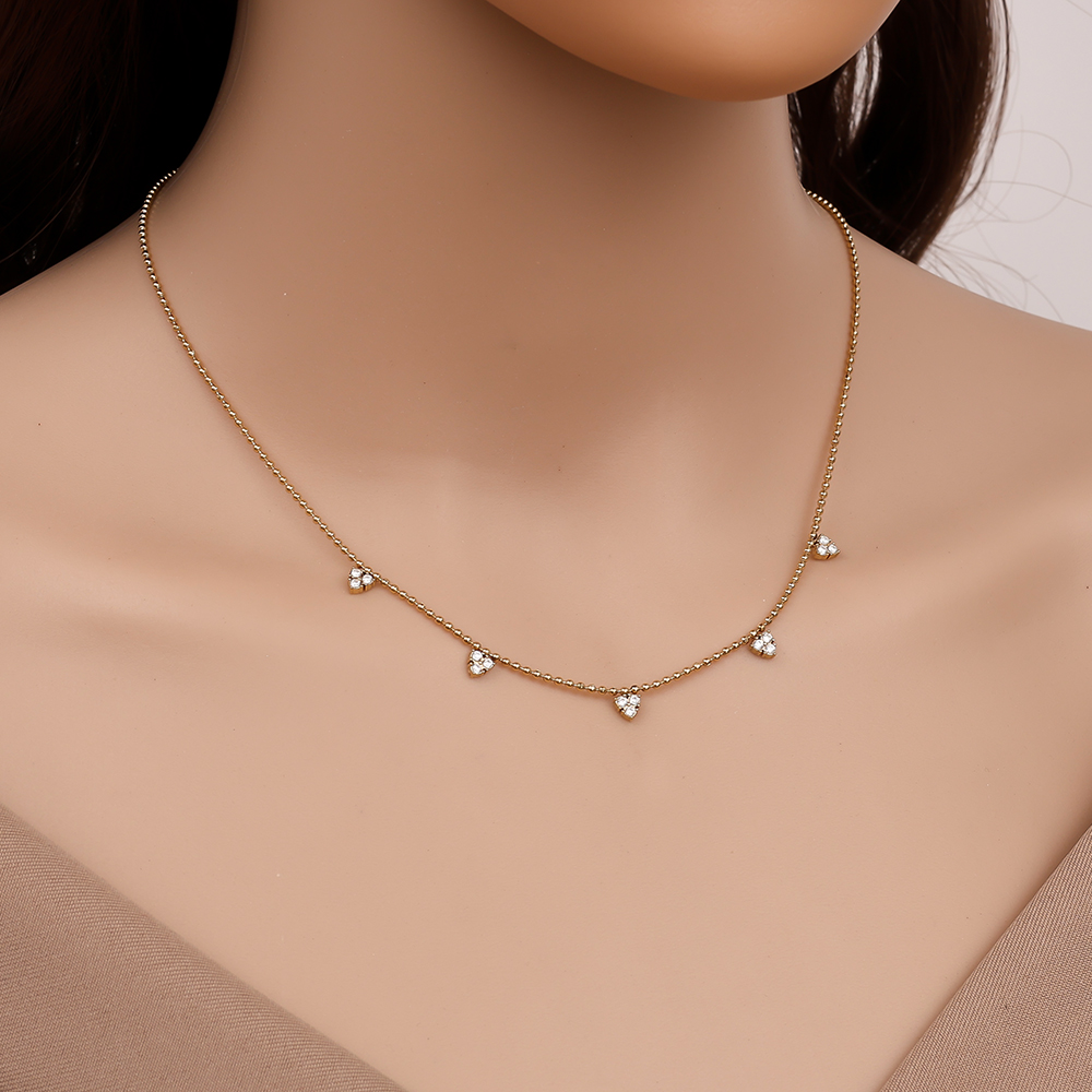 Stainless steel necklace 39cm Diamond Dots