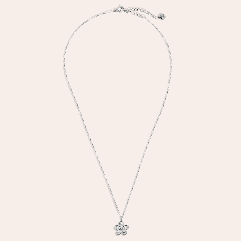 Stainless steel necklace 40cm Sweet Diamond Flower