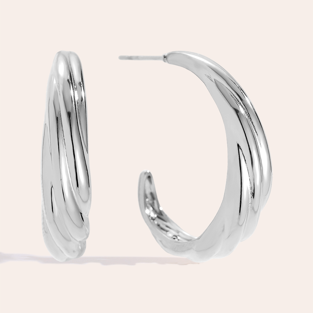 Stainless steel earrings 30mm Elegance Flow